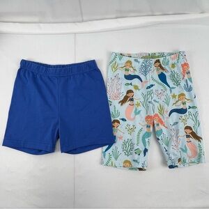 Girl's Shorts - Size 8 - 2 pack - Royal Blue - Light Blue Mermaid
